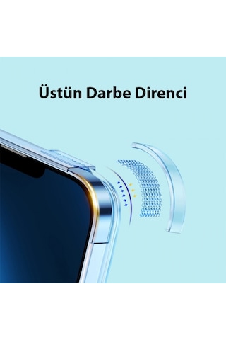More TR Baseus Crystal Apple Uyumlu iPhone 14 Plus 6.7 Magsafe Silikon Kılıf + Tempered Ekran Koruyucu Set