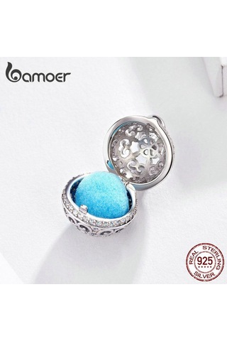 Bamoer Parfüm Madalyon Kolye Charm Yılan Bilezik Kolye Gerçek 925 Ayar Gümüş Gümüş