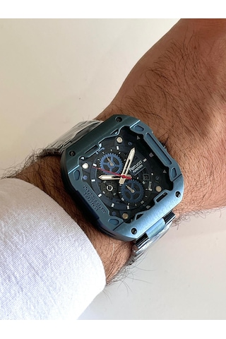 Ferrucci Kare Kadran Mavi Renk Fonksiyonları Aktif Takvimli 45mm Kasa Çap Erkek Kol Saati Mavi