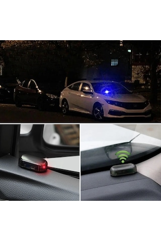 Araç İçin Caydırıcı Solar Enerji İle Şarj Olan Güçlü Yapışkanlı Işıklı Plastik Mini Sahte Alarm Çok Renkli