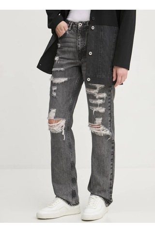 Karl Lagerfeld Jeans Antrasit Kadın %100 Organik Pamuk Denim Pantolon A1w10032