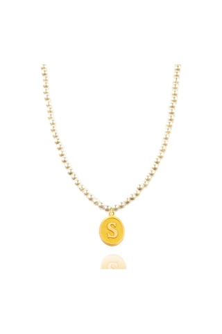 Nezihhan 14 Ayar 0.45 Gram S Harfli İncili Kolye