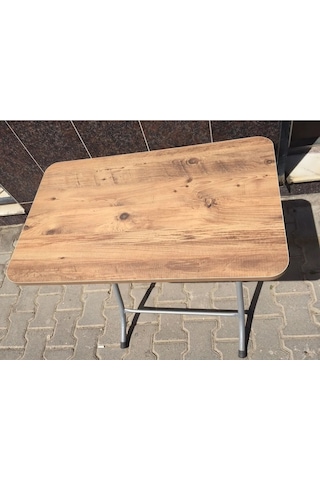Sadeceonda Mermer Desenli Çam Katlanır Balkon Masası - 50x80 Cm