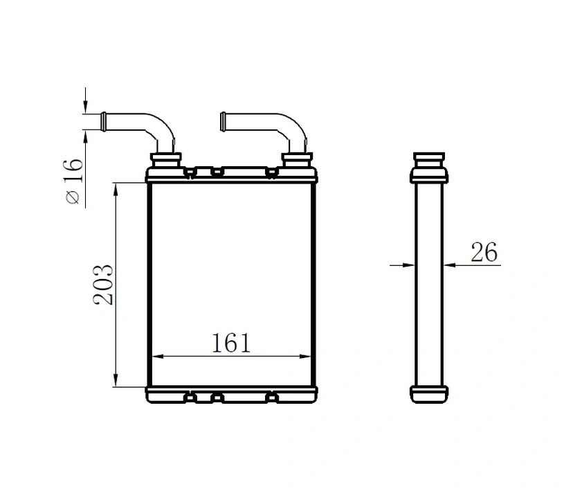 Kalorifer Radyatörü Brazing Fluence Düz Çıkış Borulu 203101661029 A/m 924147094r