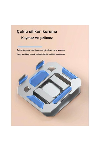 Ga91 360 Dönebilen İ-pad Tablet Standı Full Metal Kasa Ayarlanabilir Katlanabilir Masaüstü Stand Tutucu
