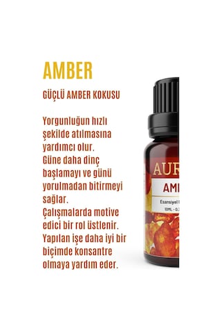 AURAN Amber Saf Esansiyel Uçucu Yağ Buhurdanlık Yağı 10 ML