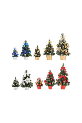 Kangvka 20cm Kırmızı Pvc Mini Noel Ağacı - Masaüstü Dekorasyon, Ev İçi Noel Ödülü Çok Renkli