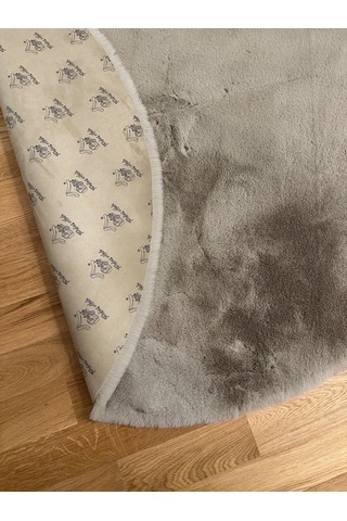 Ultra Soft Bej Yumuşak Dokulu Peluş Halı Yuvarlak