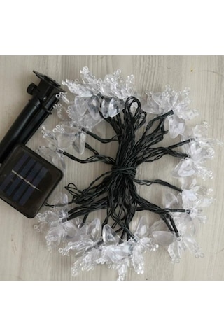 30 Led 4 Metre Güneş Enerjili Kelebek Gün Işığı 8 Mod Led Bahçe T