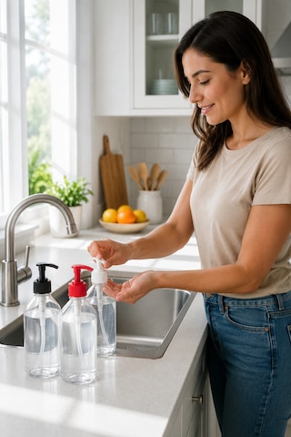 Sıvı Sabunluk Pompalı Şeffaf Dispenser 500 Ml Üçlü Set Şefaf