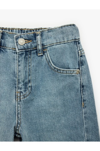 Koton Pamuklu Cep Detaylı Rahat Kesim Denim Pantolon Lıght Indıgo 7wkb40017td Açık Mavi