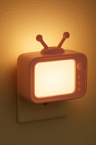 Gece Lambası Eski Tv Tip 2 Mod Sarı-beyaz Işık Tuşlu Koridor Hol Işığı Uyuma Işığı Pembe Gc04 Pembe