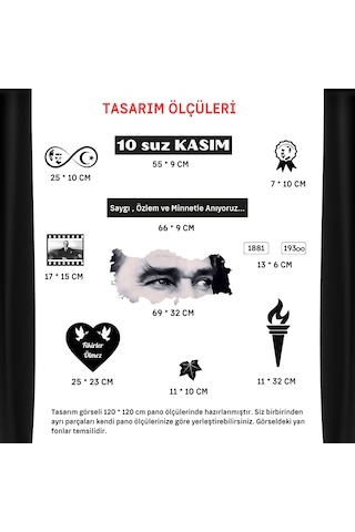 10 Kasım Atatürk'ü Anma Okul Panosu Tasarımı