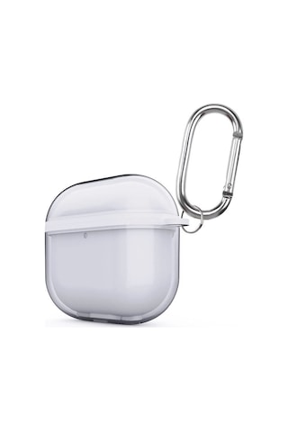 Apple Uyumlu AirPods 4 Kılıf Airbag 42 Metal Askı Aparatlı Kapak Kulaklık Kılıfı Estetik Ve Maksimum Koruma Beyaz