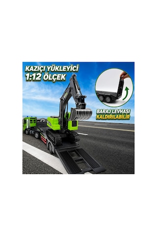 1 Kumanda 2 Araç Uzaktan Kumandalı Şarjlı Taşıyıcı Kamyon Ve Ekskavatör Oyuncak Seti