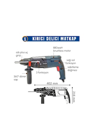 Prohummer Ph262 Elektrikli 4 Lü Grup Seti - Kırıcı Delici + 13mm Darbeli Vidalama Matkap + 125mm Avuç Taşlama + Dekupaj Testere