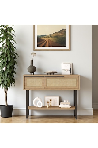 Robin Home Hol Antre Dresuar Kapaklı Metal Ayaklı Sepet-jüt Uv Baskı Kahverengi