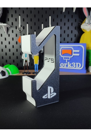 Ps5 Dualsense Çift Oyun Kolu Standı 3d Baskı Masaüstü Tutucu Siyah - Beyaz