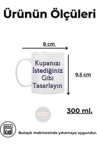 Deepcraft Best Quality Kişiye Özel Baskılı Bardak 1 Adet 300 Ml Beyaz