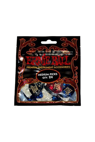 Ernie Ball P09166 Orta Sedefli Seçtikleri, Karışık Renkler, 24'lü Çanta