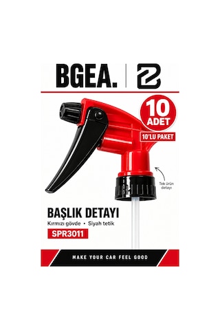 Bgea Trigger Sprey Başlığı Kırmızı Siyah 28/400 10'lu