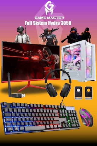 Game Master Hydra 3050 i5-12400F 16 GB 512 GB M2 NVMe SSD RTX3050 27" Free Dos Masaüstü Oyuncu Bilgisayarı