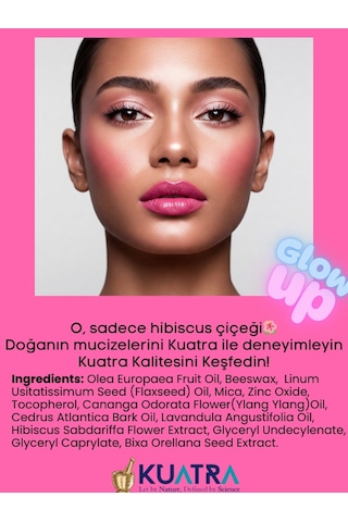 Hibiscus Magic Doğal İçerikli Çok Amaçlı Allık, Ruj, Göz Farı Makyaj Beraberinde Çok Değerli Besleyici Cilt Bakımı Kiremit