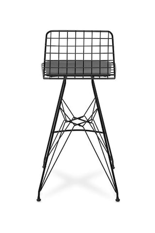 Akın Lüx Tel Bar Taburesi - Siyah Siyah