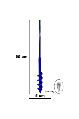 Matkap Uçlu Burgu Makinesi Fidan Çiçek Bitki Ekme Aleti.60x5 CM