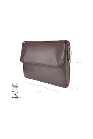 2k S.deri Laptop Çantası,tablet Çantası,13.3'' İnç,vegan,omuz Ve Valiz Askılı,aksesuar Ve Evrak Cepli,24 34 2 Cm.,kahverengi Laptop Çantası