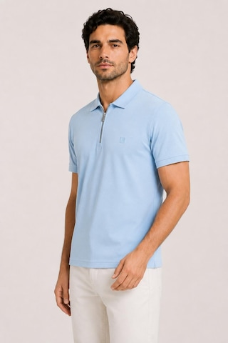 Alexander Gardi Kısa Kollu Fermuarlı Polo T-shirt Açık Mavi