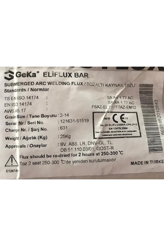 Geka Tozaltı Kaynak Tozu 25 KG.