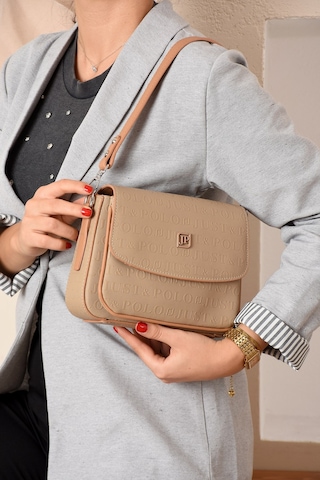 Just Polo Yeni Sezon Kolon Askılı 4 Bölmeli Kadın Omuz Çantası Ve Cüzdan Kombini Pbu217402 Vizon