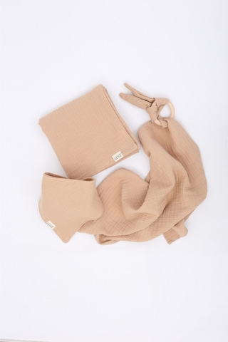 Luckka 2 Katlı Müslin Örtü , Oyuncak , Müslin Önlük Seti 75x75 Cm - Ztcrınkle Set Çok Renkli