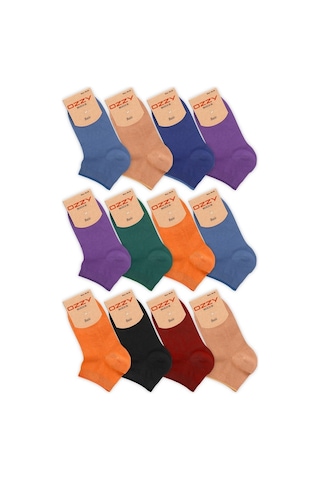 Ozzy Socks 12 Çift Bambu Kadın Dikişsiz Patik Çorap 4 Mevsim Dayanıklı Topuk (538877331) Çok Renkli