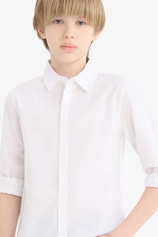 Defacto Erkek Çocuk Okula Dönüş Regular Fit Polo Yaka Poplin Uzun Kollu Gömlek T8853a625auwt83 Beyaz