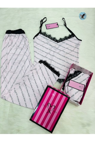 Victoria's Secret Bayan Pijama Takımı Ekru - Pembe
