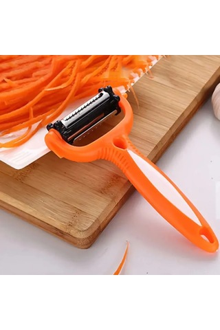 Suofeng Çok İşlevli Mutfak Aleti: Sebze-meyve Soyucu, Dilimleyici Ve Kore Havuç Kesici - Paslanmaz Çelik Bıçaklı Abs Kollü Portakal