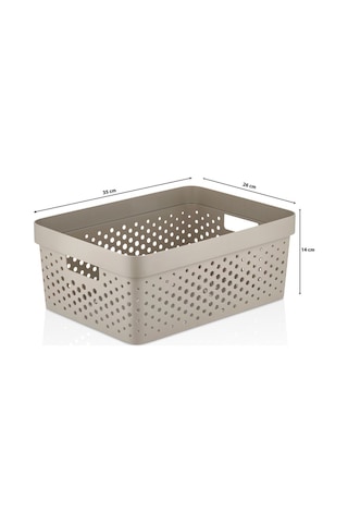 2'li Set Penta Düzenleyici Sepet, Mutfak Banyo Dekoratif Çok Amaçlı Organizer Kapaksız 11.5 L Beyaz