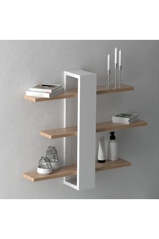 Reyo Falez-104 3 Raflı Dekoratif Duvar Rafı Atlantik Çam