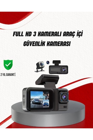 Ön Arka Ve İç Kamera Dashcam 360 Kapsamlı Full Hd Araç Güvenlik Sistemi 98075128