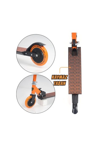 Lamborgini L6-120 Katlanabilir 2 Tekerlekli Çocuk Scooter 50kg Kapasite 3+ Yaş Turuncu