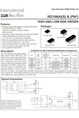 Ir2106strpbf Soıc-8 Smd Mosfet Sürücü Entegresi