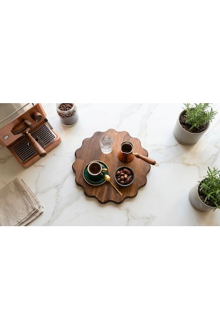 Famwoodart Büyük Boy Ahşap Sunumluk Ve Supla & Nihale %100 Çam Akasya