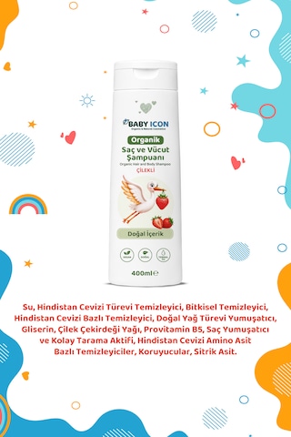 Doğal Vegan Çilekli Saç Ve Vücut Şampuanı