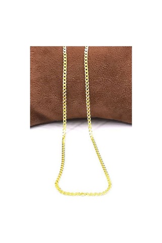 Omar Silver Unisex Gurmet Gold Altın Kaplama 2,10 Mm Gümüş Kolye