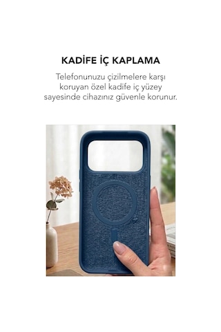 Apple İphone 17 Pro Max Uyumlu Magsafe Lansman Silikon Kılıf Lacivert