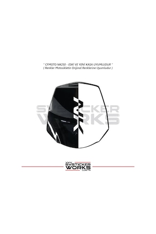 Cfmoto 250nk Siper Sticker Siperlik Tur Camı Sticker Nk Yazılı Etiket Beyaz