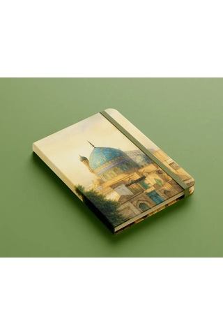 Bağdat Tasvirli Ciltli Defter 13x20 Cm, 192 Sayfa, Sert Kapak Açık Sarı