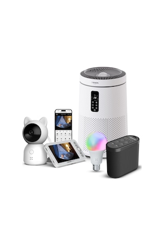 Akıllı Bebek Kamerası Hava Temizleyici Gece Lambalı Beyaz Gürültü Siyah Pış Pış Sesi Uyku Arkadaşı Ve Rgb Ampul Seti